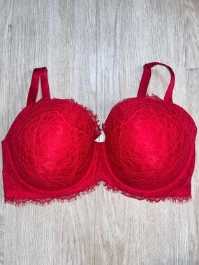 Victorias Secret Dream Angels Red Lace Push-Up Bra 38DDD